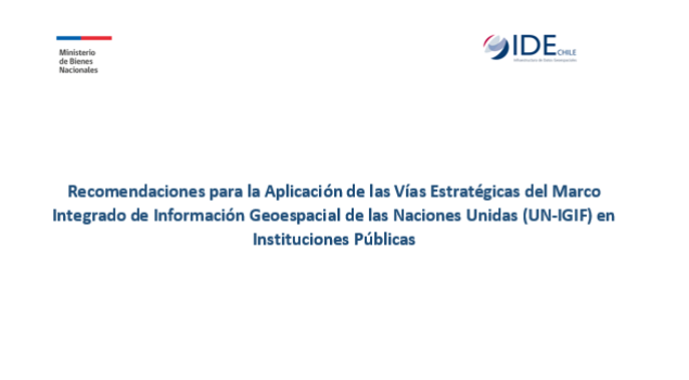 Recomendación Técnica:  Aplicación de las Vías Estratégicas del Marco Integrado de Información Geoespacial de las Naciones Unidas (UN-IGIF) en Instituciones Públicas