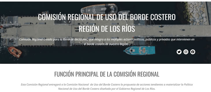 Gobierno Regional implementó nueva Plataforma Web para acceder a Información de la Comisión Regional de uso borde costero (Crubc) de Los Ríos