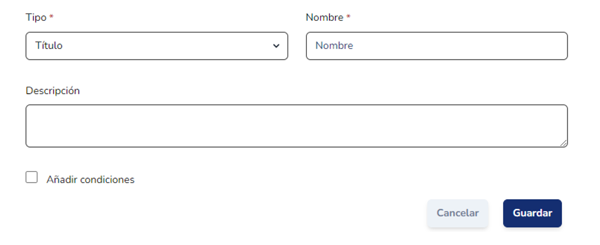 Parámetros de configuración de un campo de tipo Título